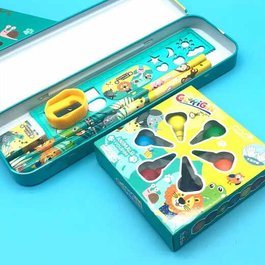 Harvest Valley Children's Day Girls' Learning Set Primary School Cartoon Stationery Set Gift Box Children's Learning Stationery Gift Pack Kindergarten Birthday Gift Gift 9928 Set Animal