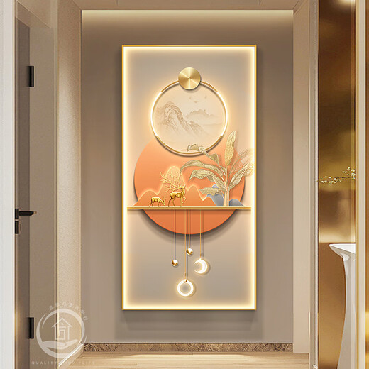 La pintura de entrada se enfrenta a la puerta de entrada con una sensación de alta gama, estilo de lujo de luz tridimensional, la pintura de decoración de entrada, el mural abstracto de Fulu, LP-9356 50*10047 ARTE NEGRO DE ALTA DEFINICIÓN NEGRA, Microespray Gold Gold Gold Gold