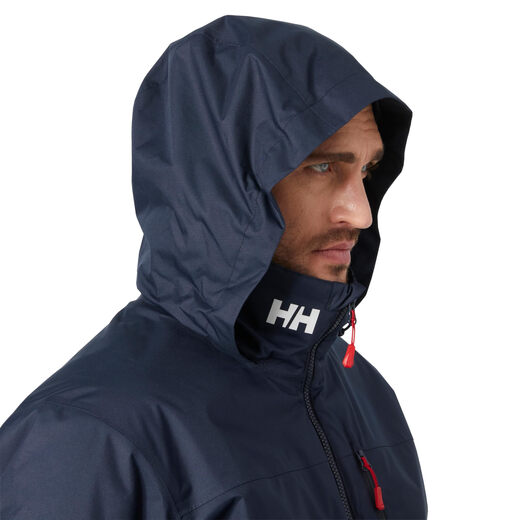 HELLY HANSEN, HH H/H Helly Hansen Men's Crew Hooded Midlayer 2.0 Hooded Waterproof Jacket 597 Navy Blue Large