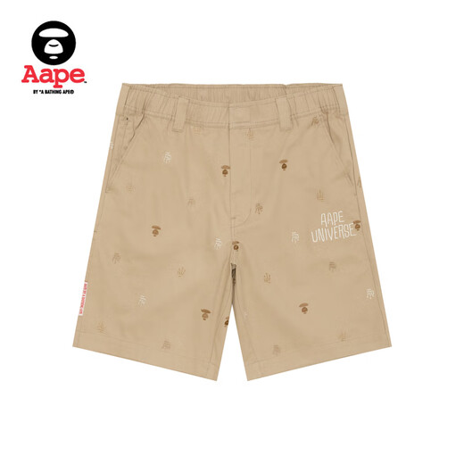 AAPE Flagship Store Herren Frühlings- und Sommermuster Stickerei Multi-Pocket Casual Trendy Shorts B691XXO BKX/Black S