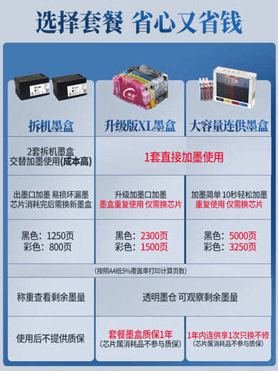 HP OMEN9730彩色A3打印机复印一体机连供喷墨A4自动双面无线办公7740 9720升级版大容量可视墨仓 可打 官方标配 墨盒国行通用