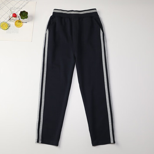 Buenpu School Uniformhosen für Grund- und Sekundarschüler im Frühjahr und Herbst Kinderkinder dunkelgraue Baseball -Uniformhose für Mädchen und Jungen graue Marine Blue School Hosen Grau Straight 677b 150 cm