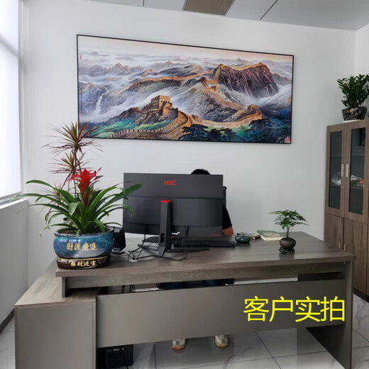 La gran pared de la Gran Muralla de China, la pintura china de la montaña, la imagen del jefe, decoración de la oficina, sala de estar de fondo paisaje de pared de la pared caligrafía y pintura CT-3892 [Great Wall Welcome Pine] Longitud del marco 140 Alto 60 cm-Sf Express Hogar x Zun 1