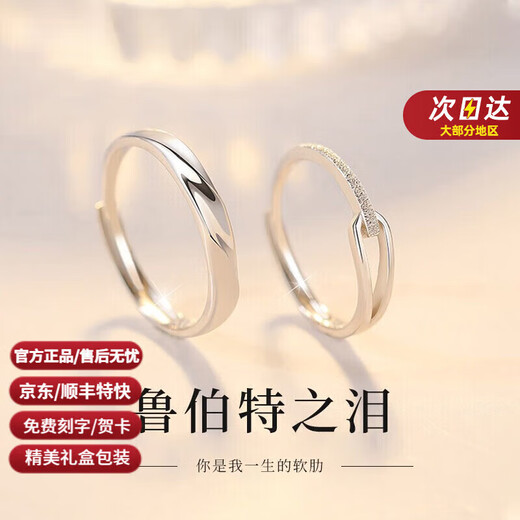 DR couple ring PT950 platinum adjustable pair of plain rings simple proposal wedding ring birthday gift for men and women Rupert's Tears-men's ring defaults to closed mouth