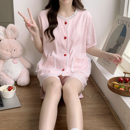 Pajama de verano de Mengluan para mujeres en 2025 Nuevo estilo con almohadilla de techo pantalones cortos de manga corta