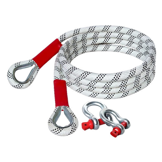 Black Python car tow rope, off-road vehicle special thickened pull rope rope, truck tow rope, rescue rope for medium and large size, 25 tons 7 meters