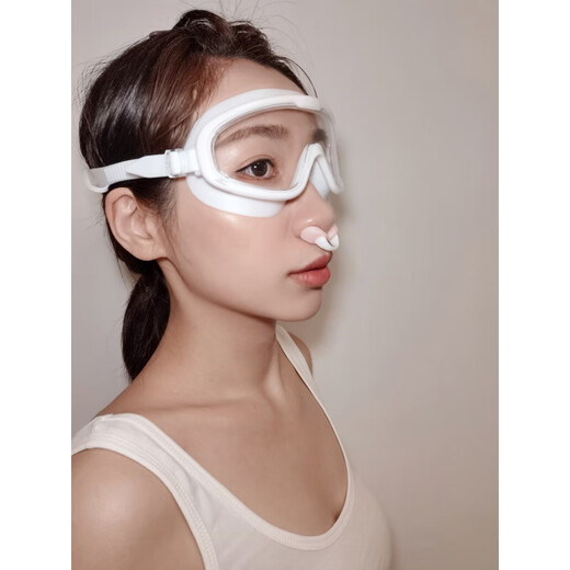 OEMG swimming nose clip silicone earplugs anti-choking nasal congestion diving artifact children's set baby bath supplies new small (S) sky blue