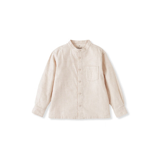 MUJI big children's flannel stand-up collar long-sleeved shirt children's shirt boys and girls children's clothing 25 years winter ivory 150 /76A