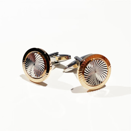 赐帛Cufflinks时来运转法式袖扣经典风轮转运质感白钢时尚优雅造型饰 时来运转 附袖扣盒