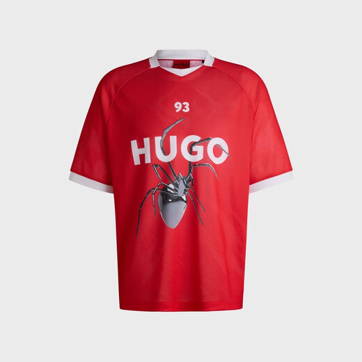 雨果博斯（HUGO BOSS）雨果 RED休闲网眼足球风T恤 带有季节性印花50531299_693 S