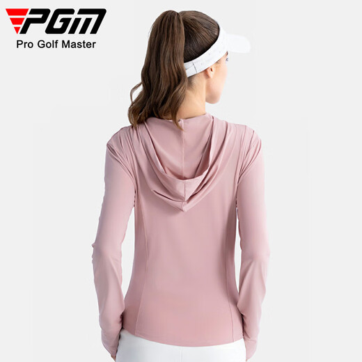 
PGM Golf Clothing Women's Sun Protection Clothing Summer Sports UV Protection Upf50+ Light and Thin Hooded Jacket YF687-Sakura Powder
