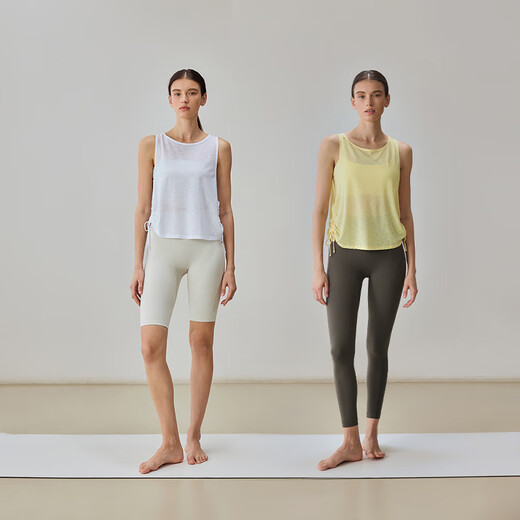 Gigt yoga cover-up women's loose breathable slub yarn sports top fitness vest Pilates sports vest white L