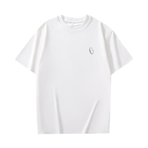 海澜之家 HI-T日系200g重磅短袖t恤男款纯棉圆领宽松纯棉宽松白色打底衫夏季T恤 白色纯棉短袖-9197 M 【建议110-130斤c