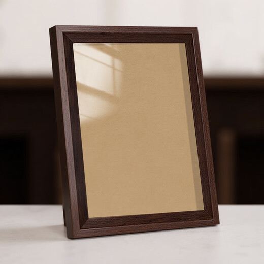 Photo frame empty frame table picture frame mounting 5 inches 6 inches 7 inches 8 inches simple hanging wall decoration wooden frame license frame coffee color 7 inches 13*18cm