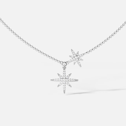 APM Monacobaby Double Meteor Hexagram Silver Necklace Couple Necklace Gift for Girlfriend Sweater Chain