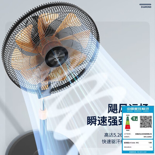 纳仕达【3892人好评】钻石品牌电风扇家用小型立式大风力铝叶落地扇宿舍强力摇头静音工业 16英寸/【五叶机械店铺推荐】