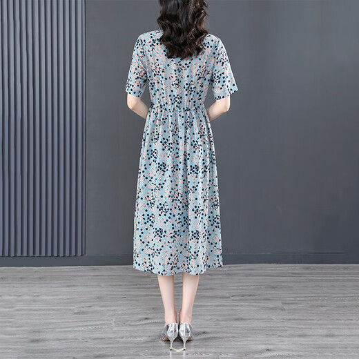 Ehangy light luxury brand dress for women 2025 summer new casual fashion design sense temperament comfortable floral skirt color L (100-115Jin[Jin equals 0.5 kg])