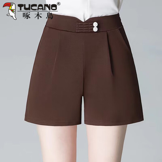 Holzspecker (Tucano) Anzugshorts 2025 Sommer Neue dünne Weitbeine lose hohe Taille lässig schlanke äußere Hosen Pendler Militärgrün 2xl [Vorgeschlagen 125-135jin [Jin entspricht 0,5 kg]] 30 Größen