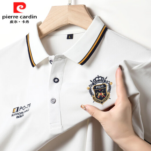皮尔卡丹（pierre cardin）夏季男士t恤短袖POLO衫原单高端双刺绣翻领纯棉休闲潮流上衣 J838绿色【高端刺绣】 M 165码90-110斤