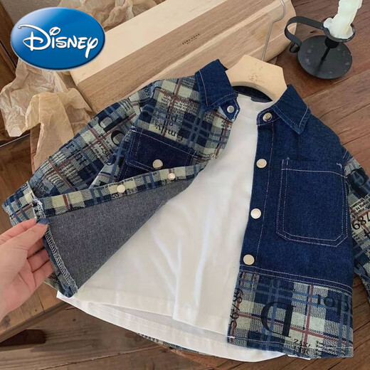 Veste de garçons Disney Spring and Automn Style 2025 Nouveau style Children's Boys's Automn Denim Veste pour enfants Vesailles Baby Boy Boy Automne Spring and Automne Plaid Denim Jacket 80