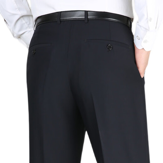 Men's summer thin style middle-aged and elderly casual pants Daddy trousers loose straight high waist men's suit pants elegant gray 9905 [Summer thin style] 31 [Wait 2 feet 4]