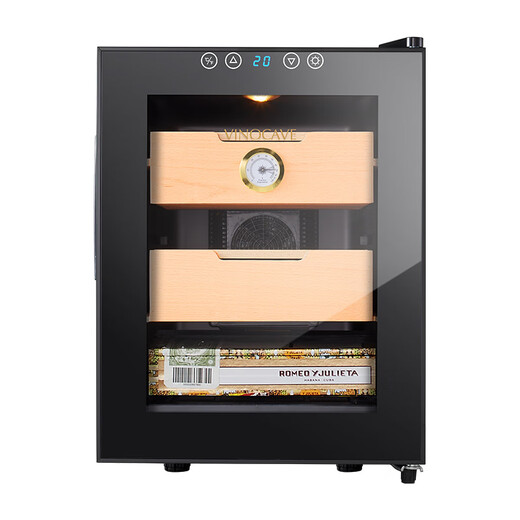 Vinocave cigar cabinet small thermostatic cabinet precise temperature control moisturizing ammonia removal energy-saving air-cooled home office countertop cigar curing cabinet Vmini 200 pieces