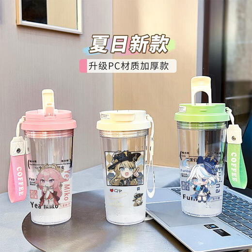 Termos Copa de agua de animación de dibujos animados 2025 Nueva taza de café portátil de oficina de alto valor para mujeres PC de grado de otoño