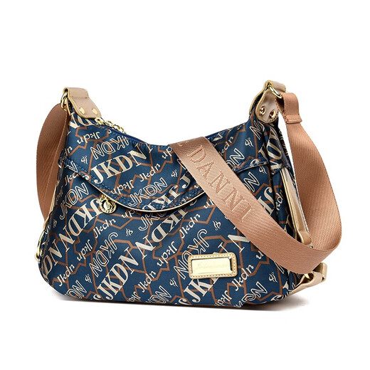 Sac en tissu Sichuan Sac pour femmes à la mode et élégant Sac à bandoulière polyvalent sac de maman d'âge moyen Sac à bandoulière pour femmes imprimé Oxford Tissu Sac 826 Blue Letters