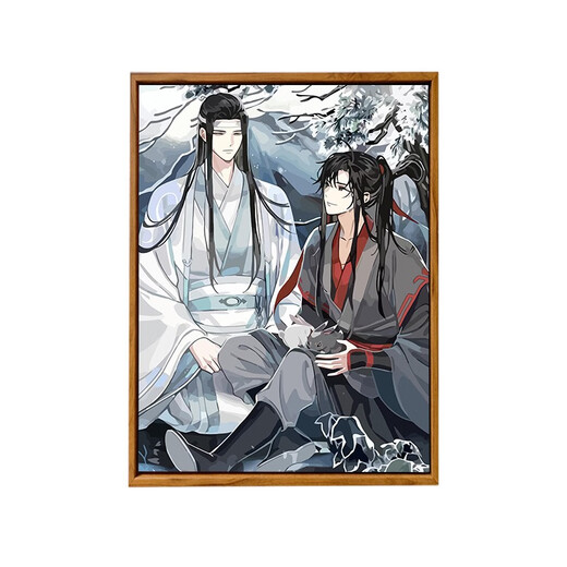 流西魔道祖师陈情令魏无羡DIY数字油画手工绘填充涂色卡通丙烯装饰画 LL9864 30*40cm加厚实木内框