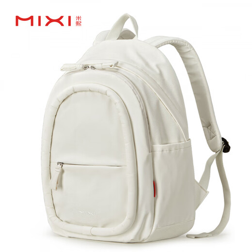 Mixi Rucksack 2025 Neue Stil weiblicher Studenten Schoolbag Großkapazität Computertasche Sport Travel Rucksack Männer Perle White