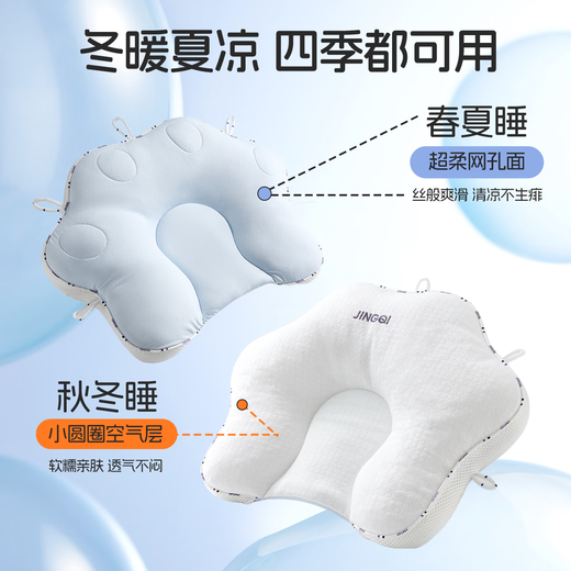 Jingqi (joyncleon) детская стиля подушка 0-6 месяцев Спящая круглая голова Форма головы детская анти-рефлекция 0-1-летняя синяя jzt192122