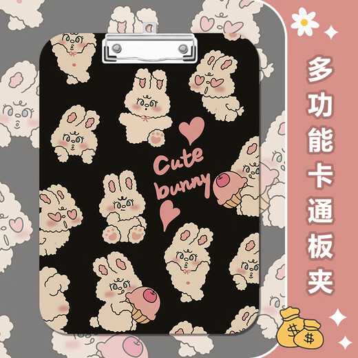 QKX Dulce y fresco Cartoon Rabbit Woodwood Wood Wood Pad A4 Carpeta de acrílico Carpeta Sticky Nota Papel A5A6 Aprendizaje Dibujo Dibujo Clip Pad Cardboard Sketch Board Board Board
