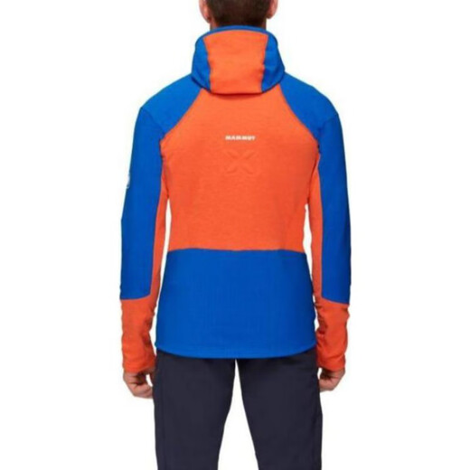 猛犸象MAMMUT 猛犸象Eiswand品牌Logo印花拼色连帽长袖夹克外套 蓝橘拼色 XL