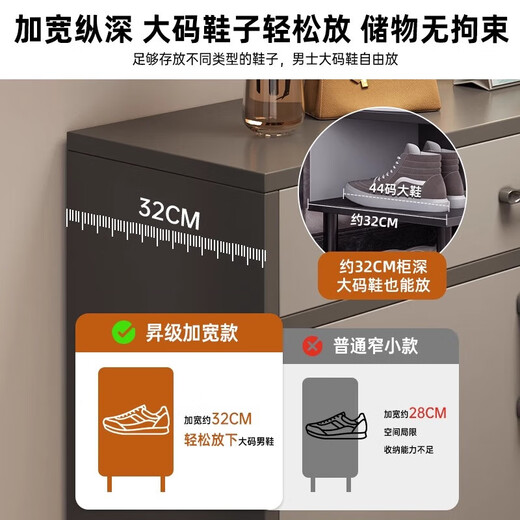 鞋柜家用门口2025新款入户柜一体靠墙玄关柜多层家用鞋子收纳柜子 小户型推荐丨轻奢灰60*32*80cm