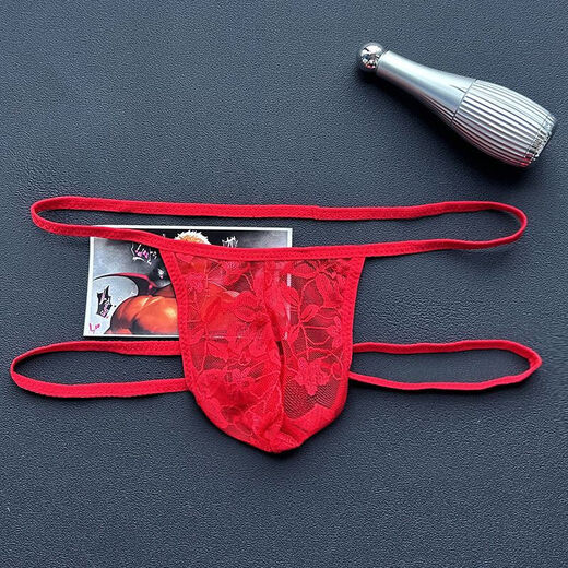 Banfishi 2025 men's underwear new sexy lace comfortable transparent hollow thong breathable low waist white 7.88 one size fits all 100-160Jin Jin equals 0.5 kg