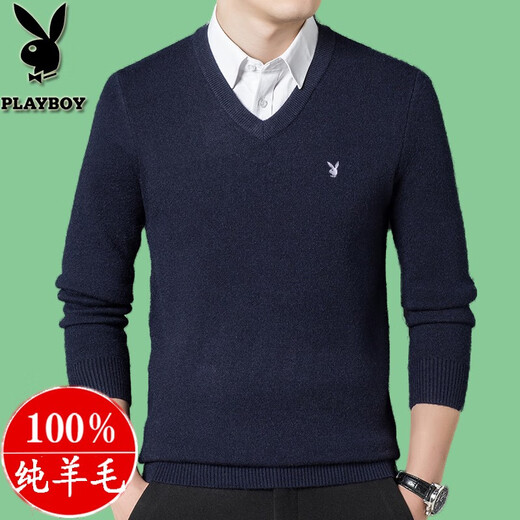 Playboy Playboy im mittleren Alter Sweater Männer verdickte V-Ausschnitt-Strickjacken Männer warmes Papa Hühnchen Herzkragen gestricktes Basishemd Zi rotes V-Ausschnitt 6625 Einzelgröße 175140-155jin [Jin gleich 0,5 kg]