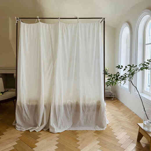 XMSJ Customized Cotton 2025 New Bedroom Bed Curtain Class A Baby Mosquito Net Home Palace Old-fashioned Tie Rope Pure Cotton Warmth 301 Tie Rope Style Cotton Bed Curtain Mosquito Net Single Bed Curtain 1.2 Meter Bed 120*200cm