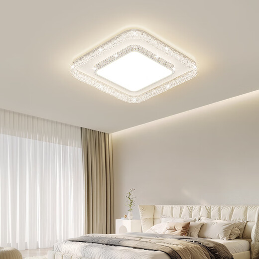 Nuodu [Instalación del paquete] Lámpara de techo de la lámpara Zhongshan Luz de la sala de estar Luz principal de la luz del dormitorio Luz de la casa entera Protección inteligente [Spectrum Full Spectrum] AY9230 Bedroom Square [Versión de transformación de luz de tres colores] Sin control remoto
