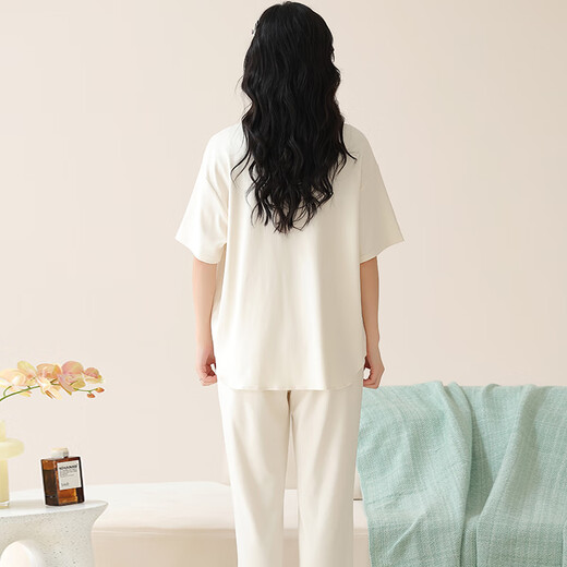 Langsha pyjamas en coton pur pour femmes en été mince pantalon à manches courtes pour mignon été 2025 Nouvelle maison de vêtements 695 femmes l