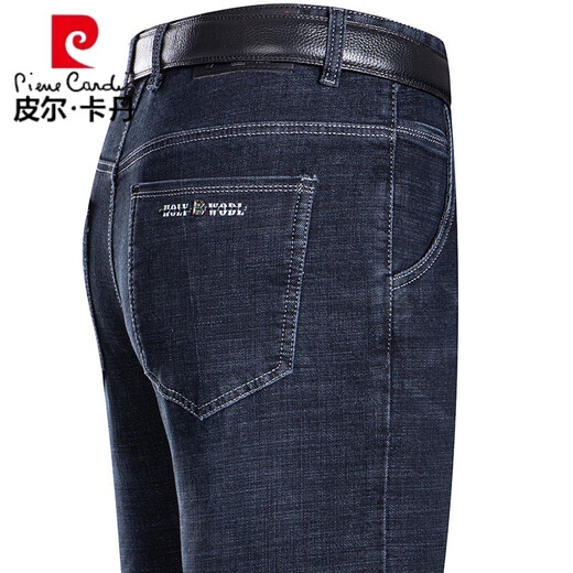 皮尔卡丹（pierre cardin）轻奢高档夏季牛仔裤男士直筒宽松薄款牛仔裤中年高腰爸爸长裤子 3882 深蓝 34 【2尺7腰围】