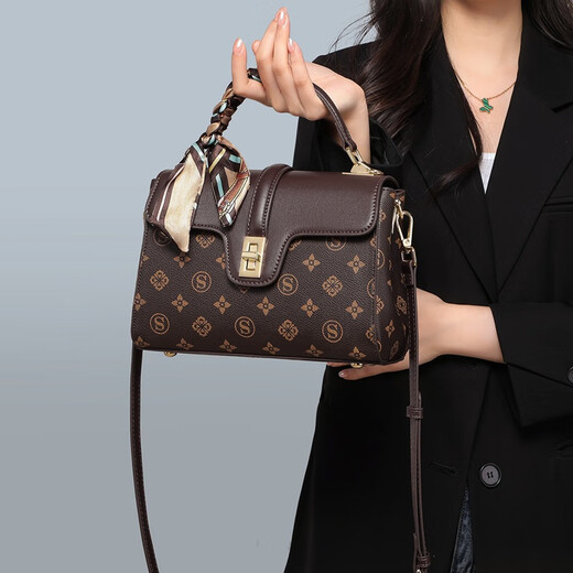 CALVIAKRIM2025新款潮流百搭斜挎包大容量bags包礼物通勤女包手提包包女式 咖色