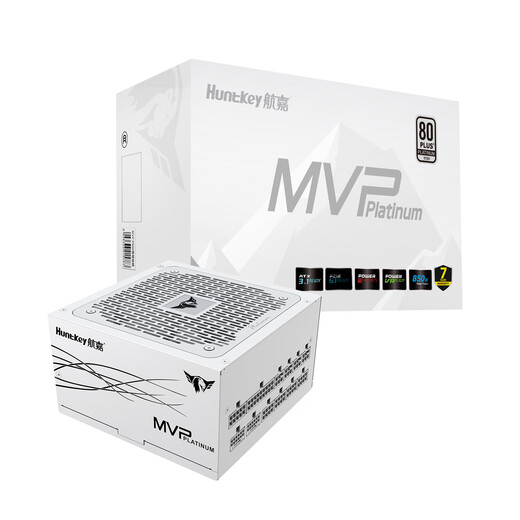 Huntkey MVP P850 white platinum 850W power supply (ATX3.1/80PLUS platinum full model/native PCIe5.1/fan start/stop/delayed cooling)