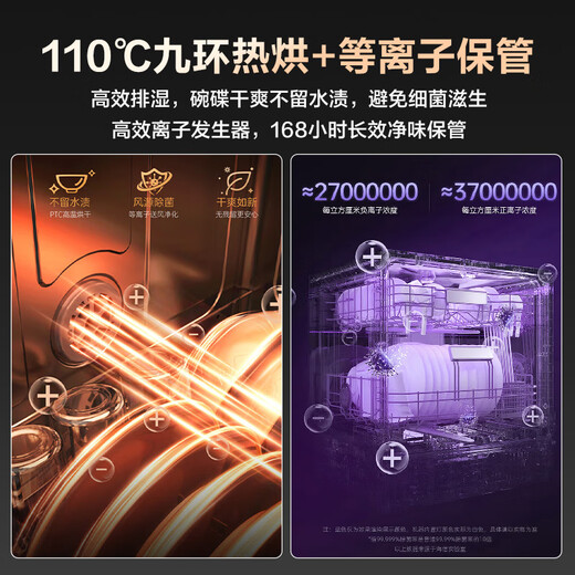 Hisense zero-bacteria dishwasher 12 sets frequency conversion household large capacity built-in under the stove first-class water efficiency layered washing 168h storage independent hot air WQ12-C310Pro