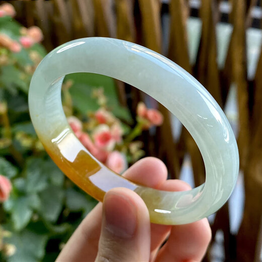 Yellow jade ice jade bracelet Burmese topaz authentic moisturizing gift ice glutinous chicken oil yellow bracelet real jade bracelet No. 60
