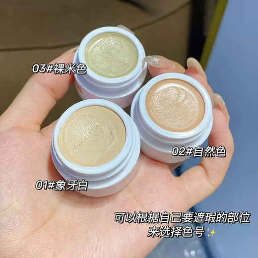 Hot Selling Single Color Concealer Whitening and Coloring Fading Spots and Acne Marks Facial Dark Circles Concealer Palette Invisible 01# Ivory White Upgraded Model