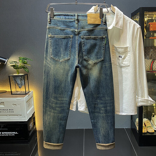 New Balance High-End Jeans Herren American Retro Trendy Brand 2025 Neue Frühlings- und Sommer Schlanke Füße Leisure Four Seasons 673 Retro Blue 36
