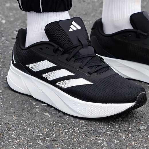 
Adidas summer mesh shoes official store men's shoes running shoes same sports shoes cushioning comfortable breathable training casual shoes ID9849/black and white 39