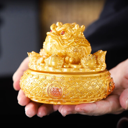 Xixi Taitai changes color when exposed to water, large-sized fortune-telling beast Golden Toad, tea pet ornaments, tea play tea table, tea set accessories, decorations, Ruijia Golden Toad-Bafanglaicai