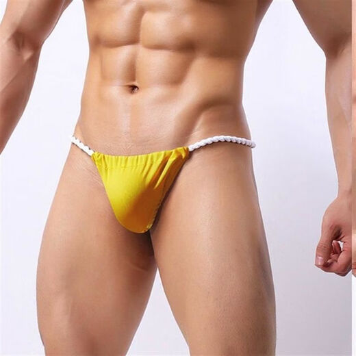 One piece of cloth underwear tattoo tattoo Japanese six-foot pants sun tanning briefs sun tanning thong M European size thin ice silk white