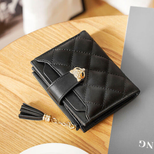Golden Fox (Foxer) Top -Layer Cowide Damen Brieftasche große Kapazität Kurzkartentasche Geld Kicker